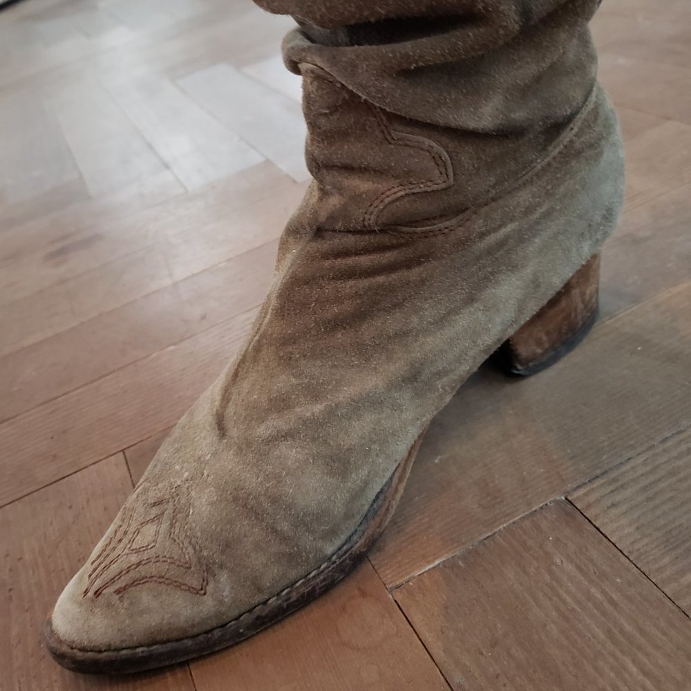 Vintage Maud Frizon Suede Slouch boots (Rare).